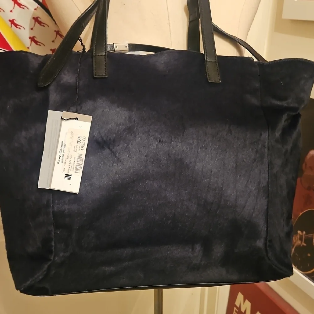 Foley + Corinna Elegant Black Pony Hair Tote Bag - Picture 3 of 10